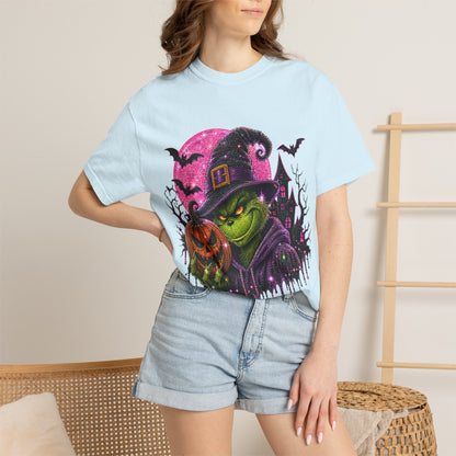 Wicked Green Witch Halloween T-Shirt — Pumpkin, Bats & Haunted Night Design