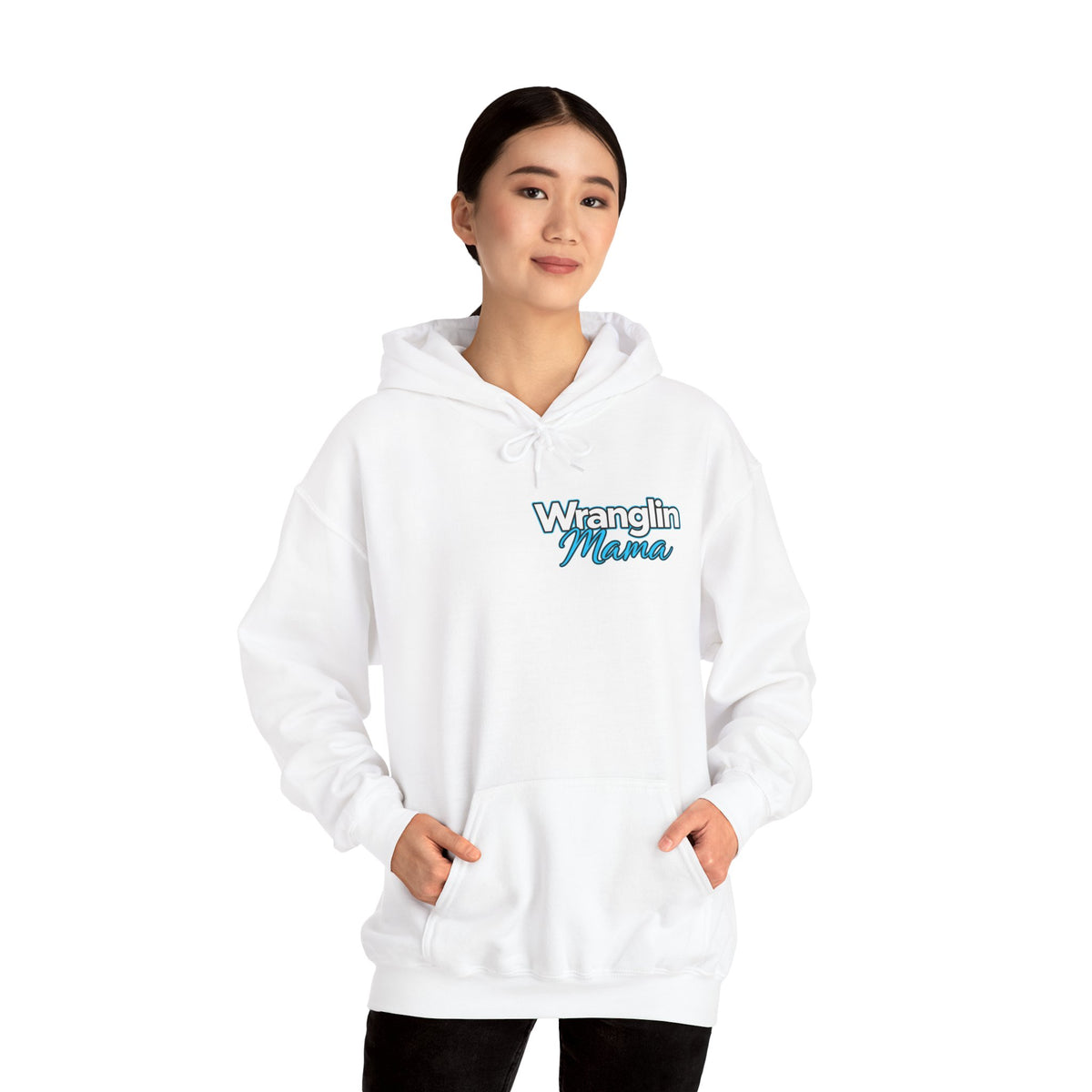Wranglin Mama Hoodie - Western Cow Skull & Leopard Print Pullover for Cowgirl Moms