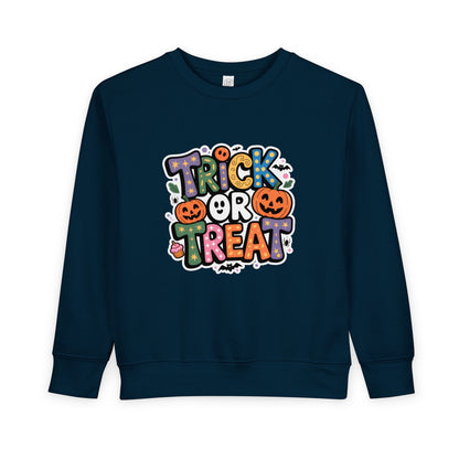 Toddler Sweatshirt - Cute "Trick or Treat" Halloween Pullover with Pumpkins
