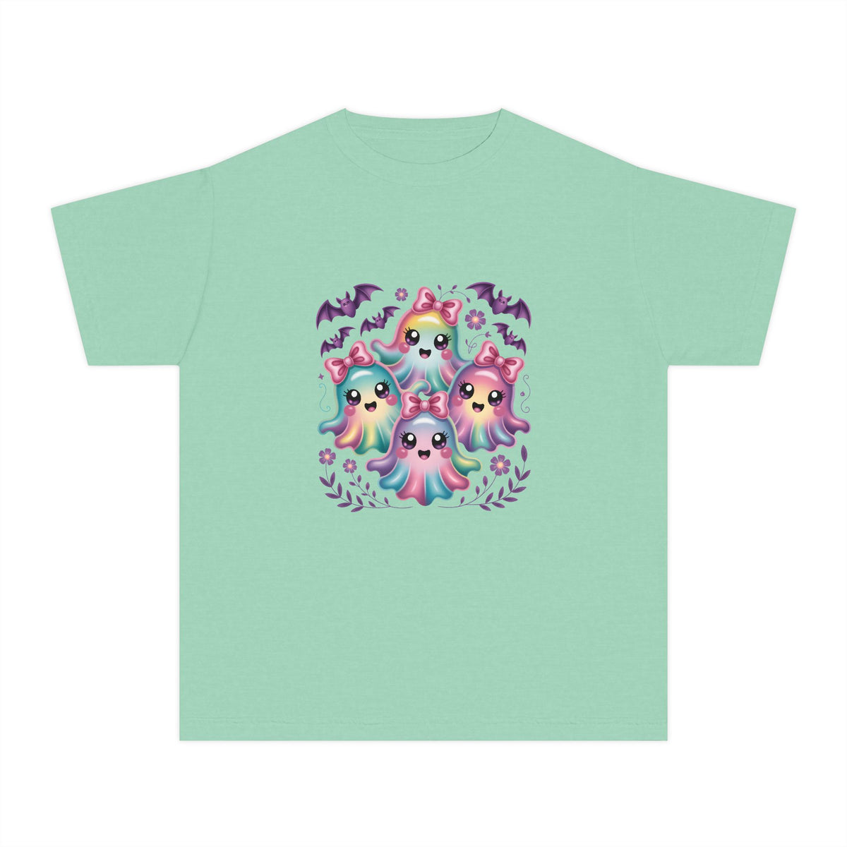 Cute Pastel Ghosts Halloween Youth Tee