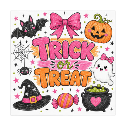 Halloween 'Trick or Treat' Tablecloth — Cute Pink Candy Ghost Pumpkin Design