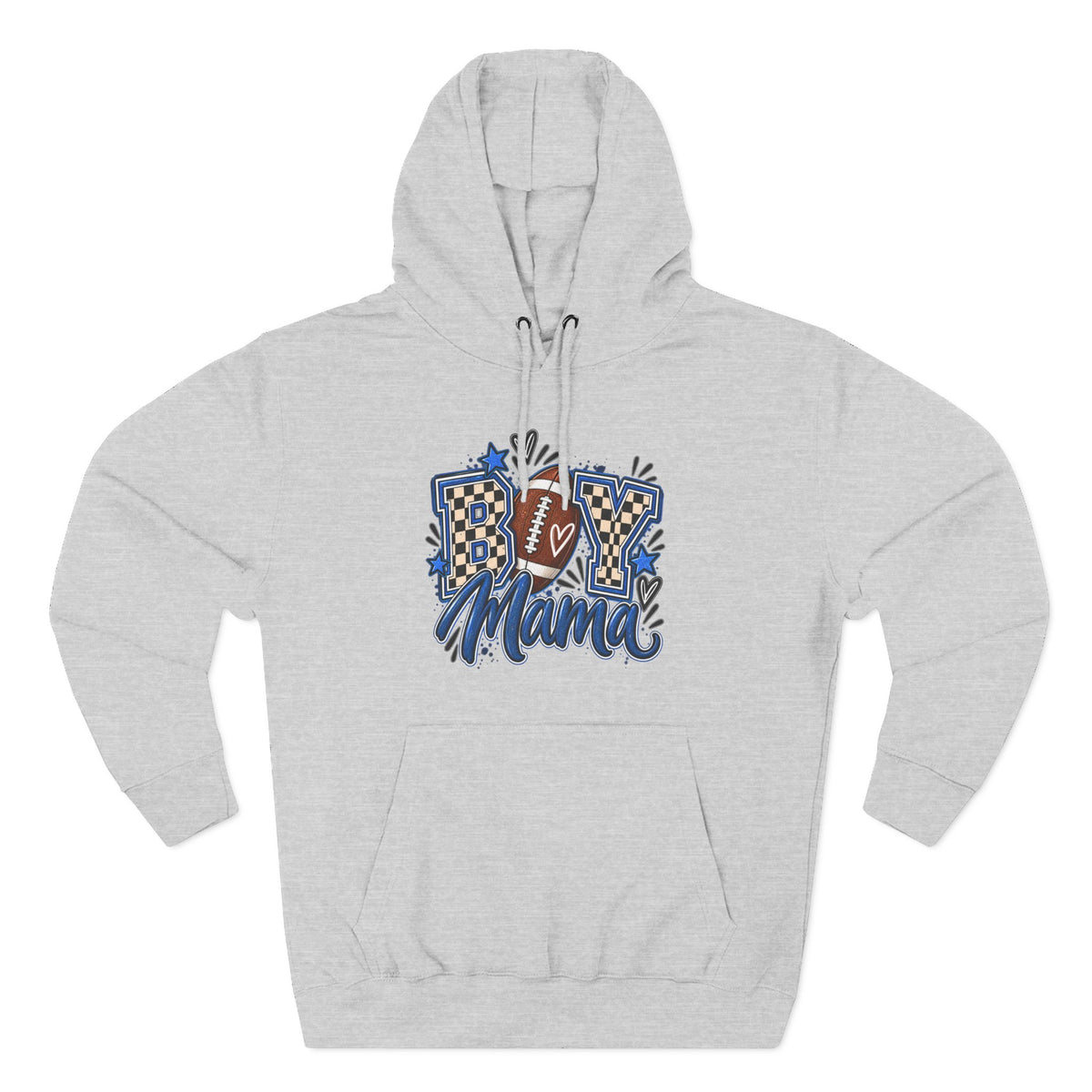 Football Mama Hoodie - 'Boy Mama' Cheerful Vintage Football Graphic Pullover