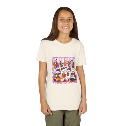 Kids Halloween T‑Shirt — Cute Ghosts & Pumpkins “Halloween” Graphic