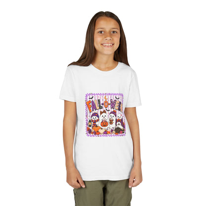 Kids Halloween T‑Shirt — Cute Ghosts & Pumpkins “Halloween” Graphic