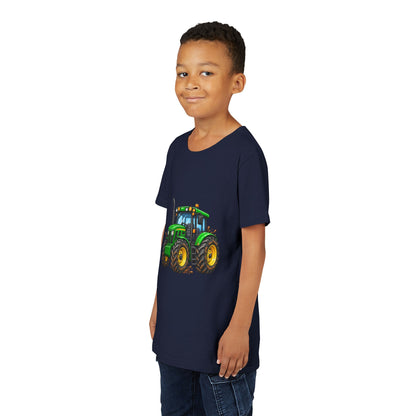 Kids Green Tractor T‑Shirt — Youth Farm Tractor Tee