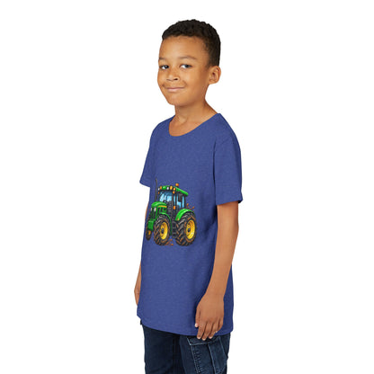 Kids Green Tractor T‑Shirt — Youth Farm Tractor Tee