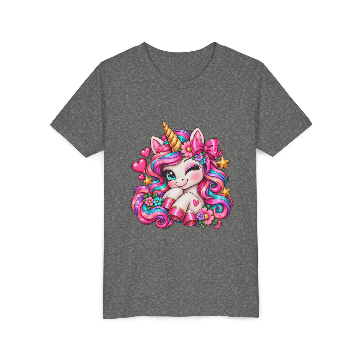 Youth Unicorn Tee — Cute Rainbow Unicorn Graphic Shirt for Kids