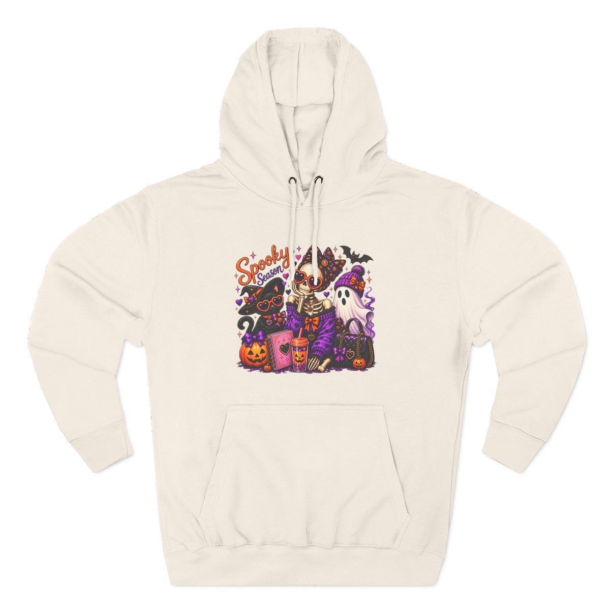 Halloween Ghost Crew Hoodie — 'Spooky Season' Cute Haunted Pumpkin Design