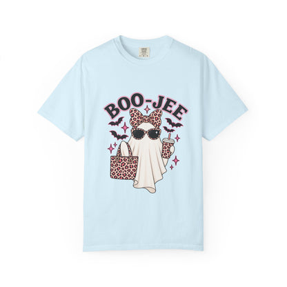 Boo-Jee Ghost Graphic T-Shirt — Leopard Print Halloween Tee