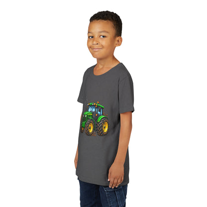 Kids Green Tractor T‑Shirt — Youth Farm Tractor Tee
