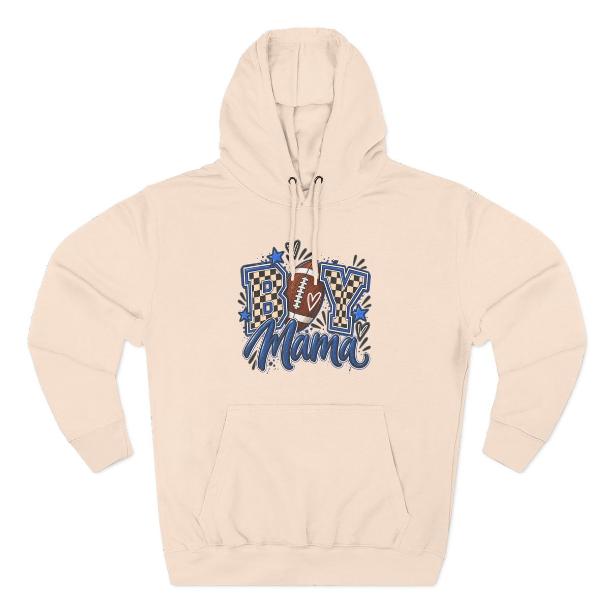 Football Mama Hoodie - 'Boy Mama' Cheerful Vintage Football Graphic Pullover