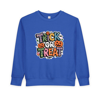 Toddler Sweatshirt - Cute "Trick or Treat" Halloween Pullover with Pumpkins