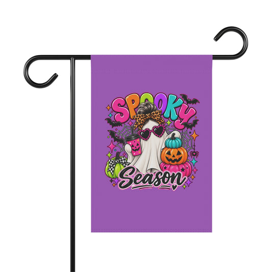 Spooky Season Garden Flag - Halloween Pumpkin & Ghost House Banner