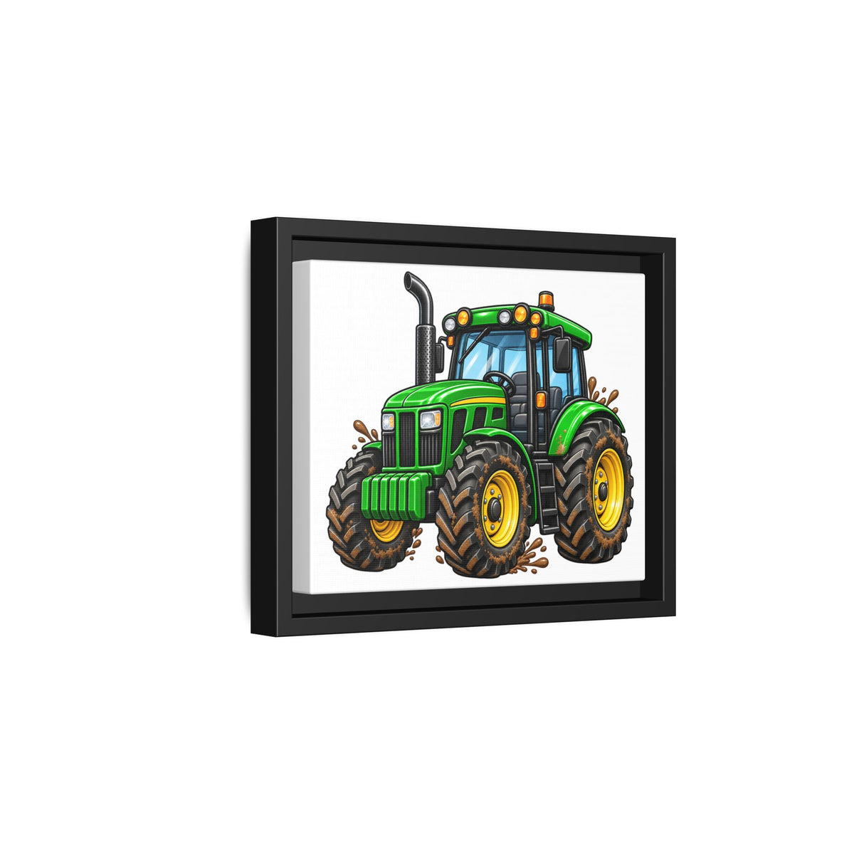 Framed Tractor Matte Canvas Print — Kids' Farm Wall Art