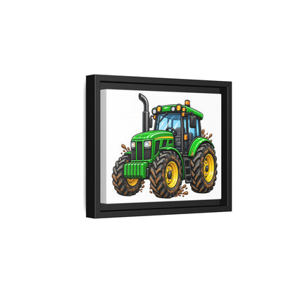 Framed Tractor Matte Canvas Print — Kids' Farm Wall Art