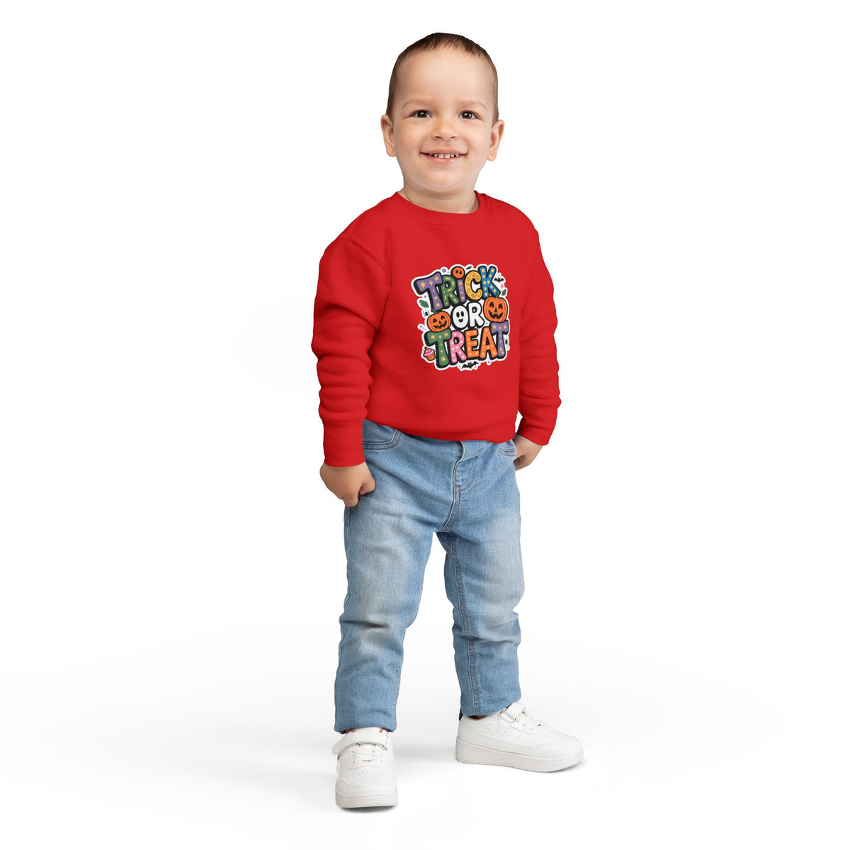 Toddler Sweatshirt - Cute "Trick or Treat" Halloween Pullover with Pumpkins