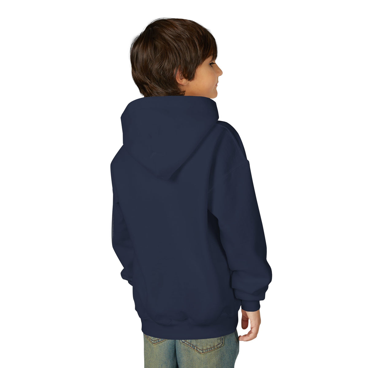 Youth Halloween Hoodie — 'Happy Halloween' Skeleton Riding Dinosaur Kids Sweatshirt