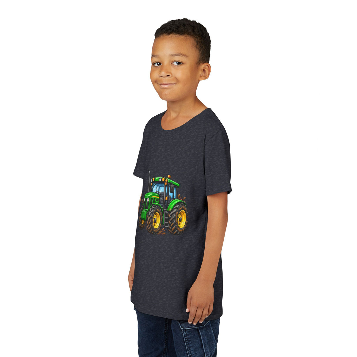 Kids Green Tractor T‑Shirt — Youth Farm Tractor Tee