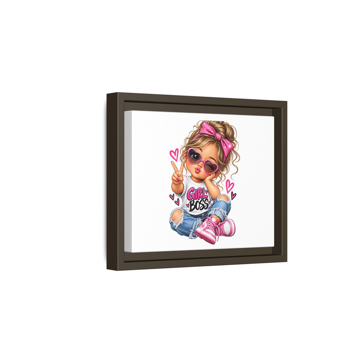 Girl Boss Wall Art — Framed Matte Canvas Print