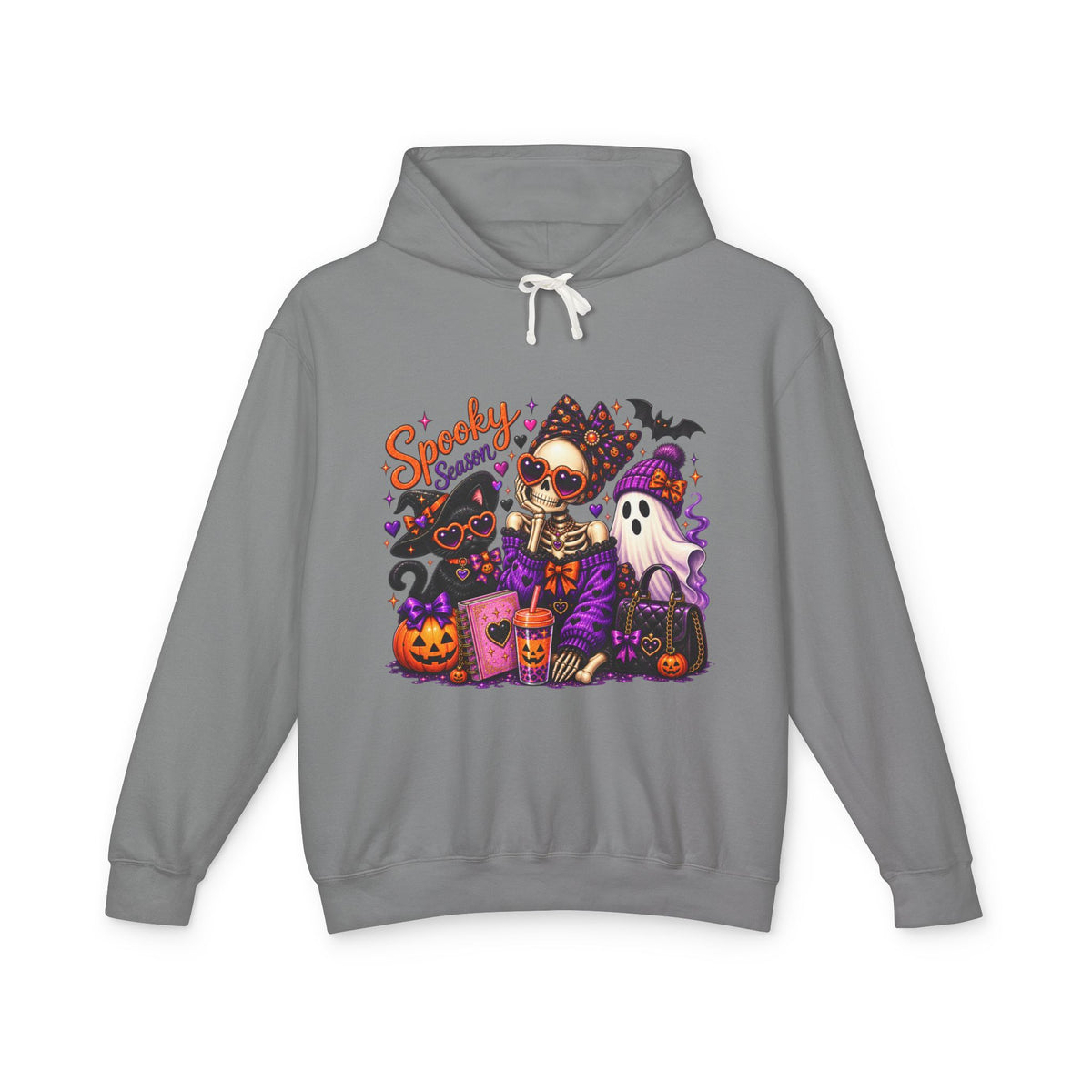 Halloween Skeleton & Pets Hoodie — "Spooky Season" Graphic Sweatshirt