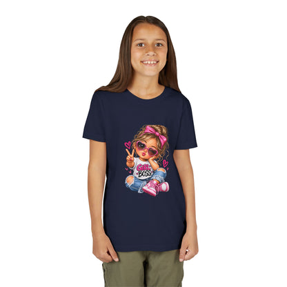 Girl Boss Youth Tee — Cute Cartoon Girl Graphic Shirt