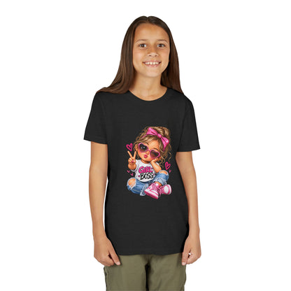 Girl Boss Youth Tee — Cute Cartoon Girl Graphic Shirt