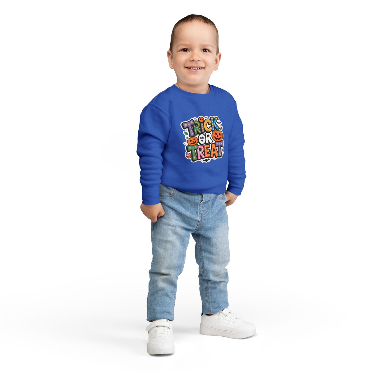 Toddler Sweatshirt - Cute "Trick or Treat" Halloween Pullover with Pumpkins