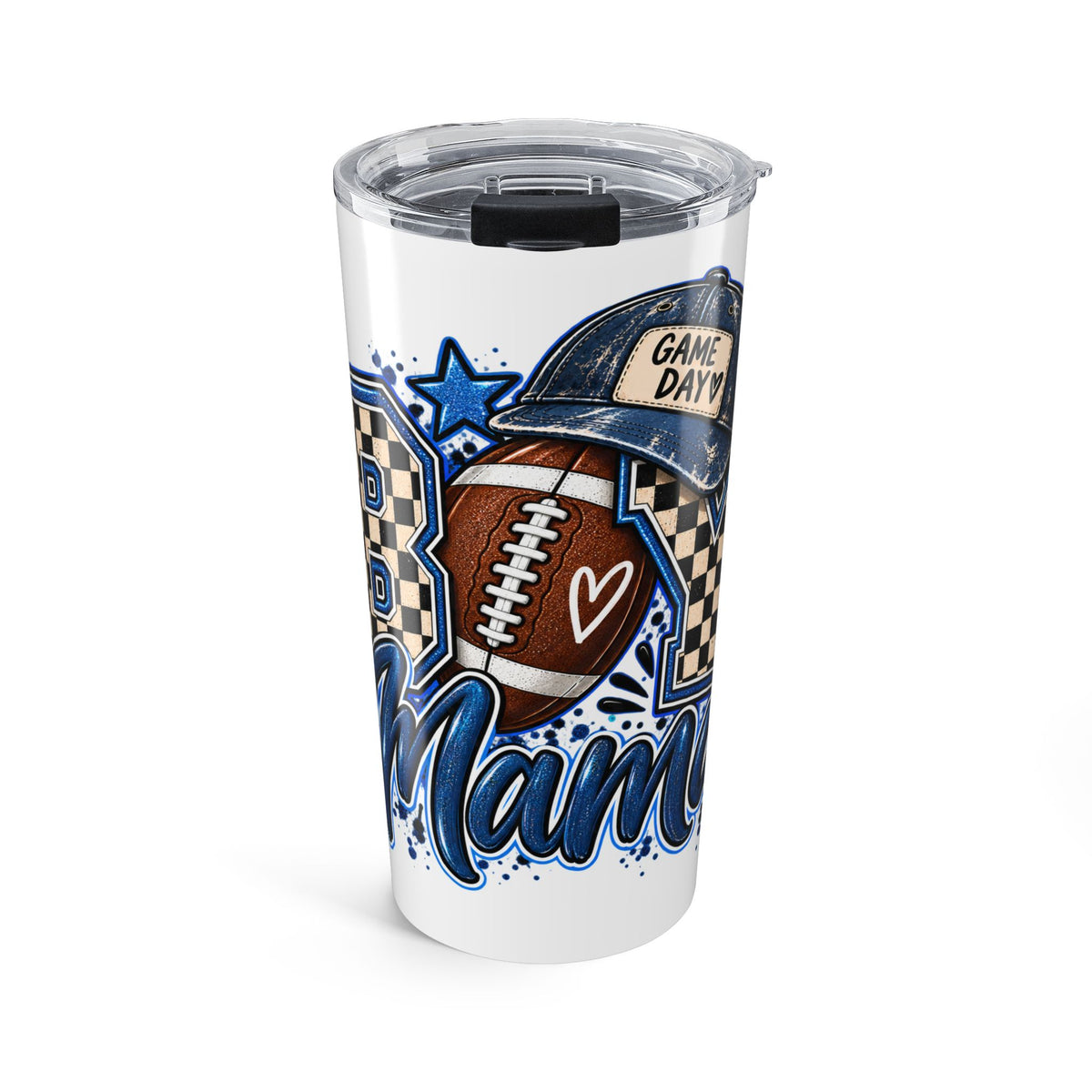 Game Day Mama 20oz Football Tumbler – Insulated Travel Cup for Football Moms