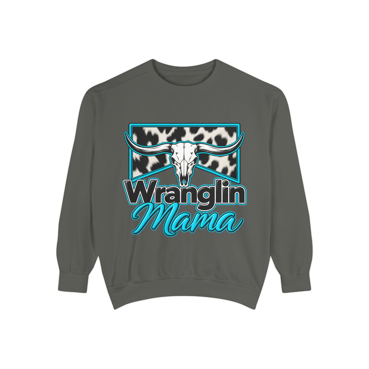 Wranglin' Mama Cow Skull Sweatshirt