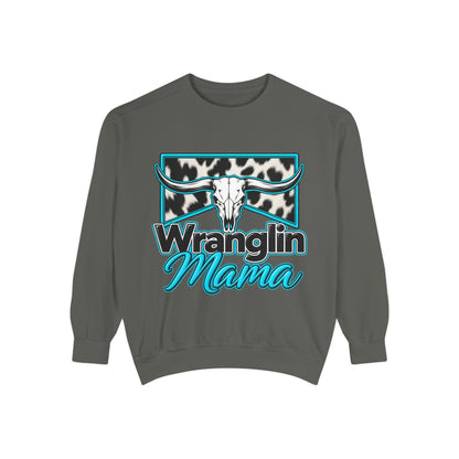 Wranglin' Mama Cow Skull Sweatshirt