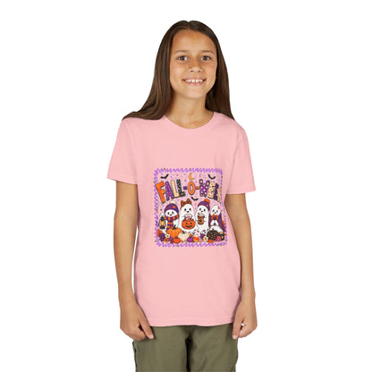 Kids Halloween T‑Shirt — Cute Ghosts & Pumpkins “Halloween” Graphic