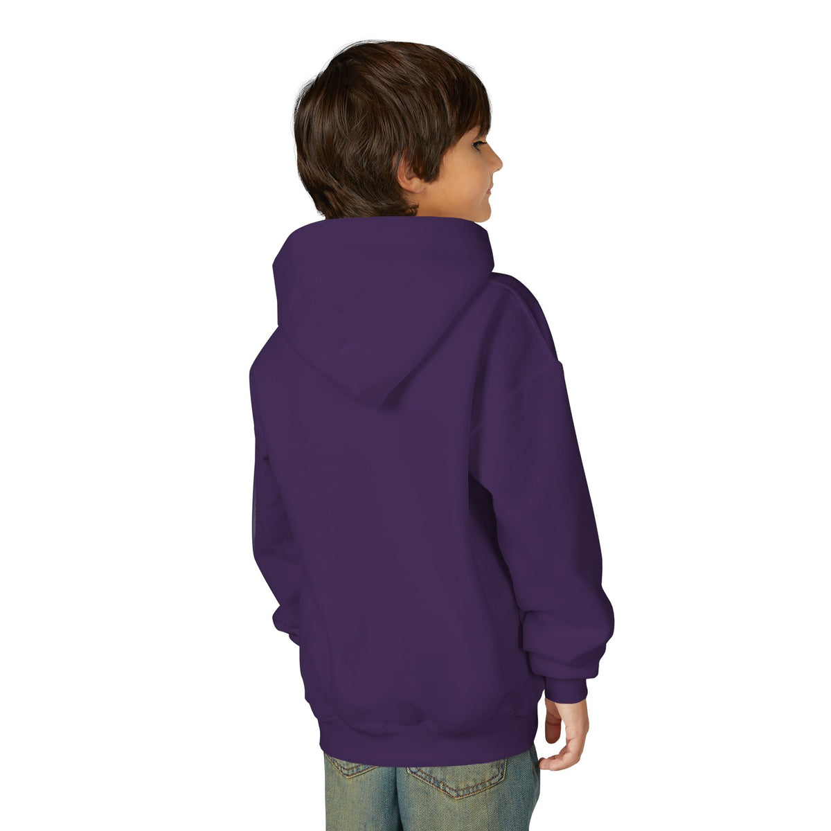 Youth Halloween Hoodie — 'Happy Halloween' Skeleton Riding Dinosaur Kids Sweatshirt