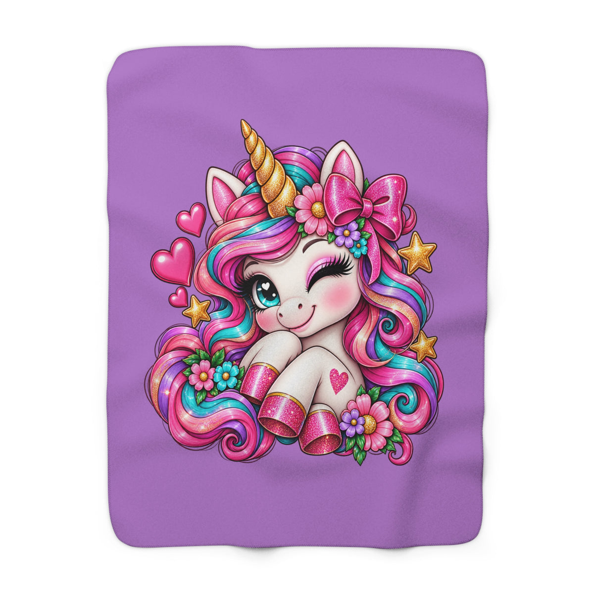 Magical Rainbow Unicorn Cozy Blanket
