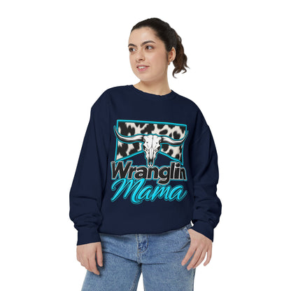 Wranglin' Mama Cow Skull Sweatshirt