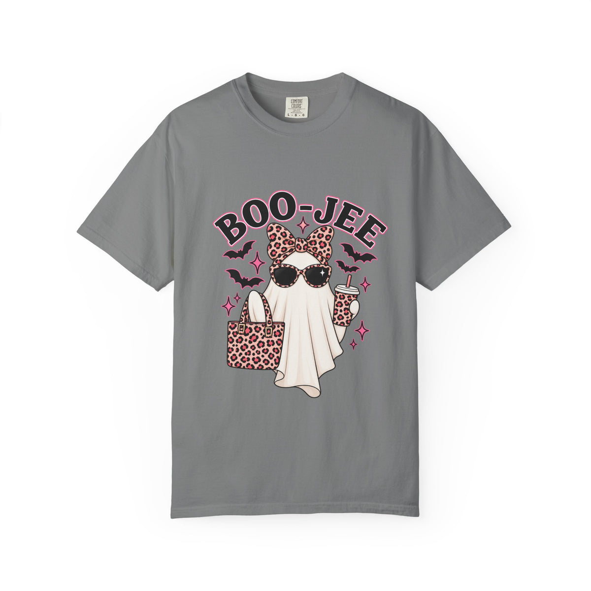Boo-Jee Ghost Graphic T-Shirt — Leopard Print Halloween Tee