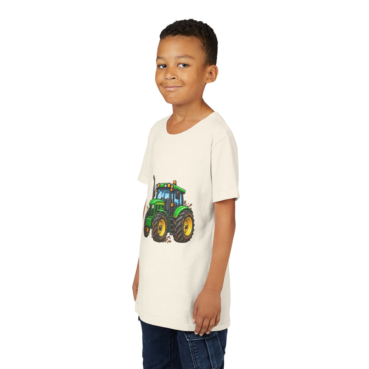 Kids Green Tractor T‑Shirt — Youth Farm Tractor Tee