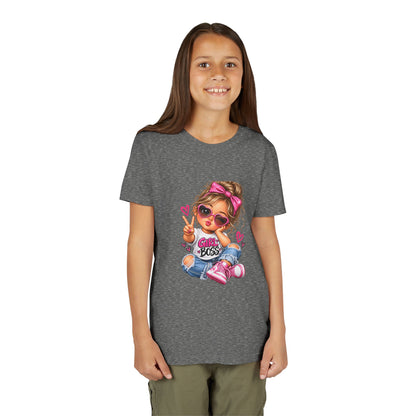 Girl Boss Youth Tee — Cute Cartoon Girl Graphic Shirt