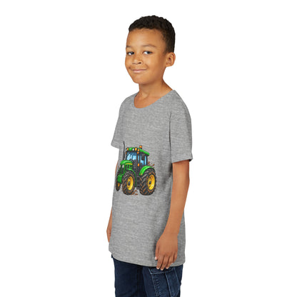 Kids Green Tractor T‑Shirt — Youth Farm Tractor Tee