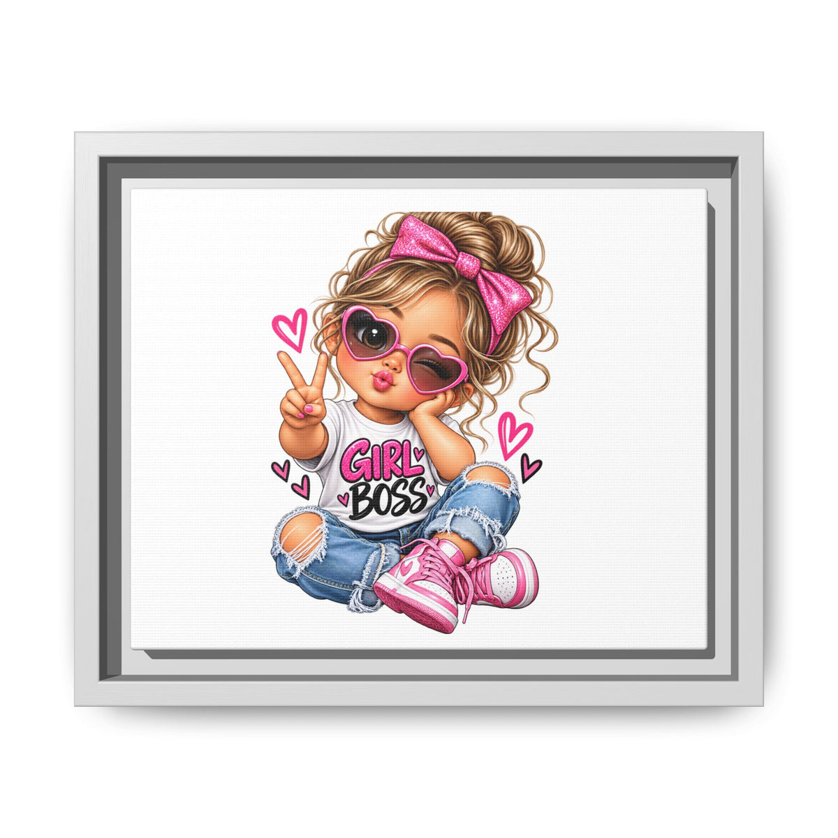 Girl Boss Wall Art — Framed Matte Canvas Print