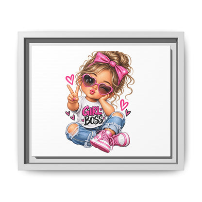 Girl Boss Wall Art — Framed Matte Canvas Print