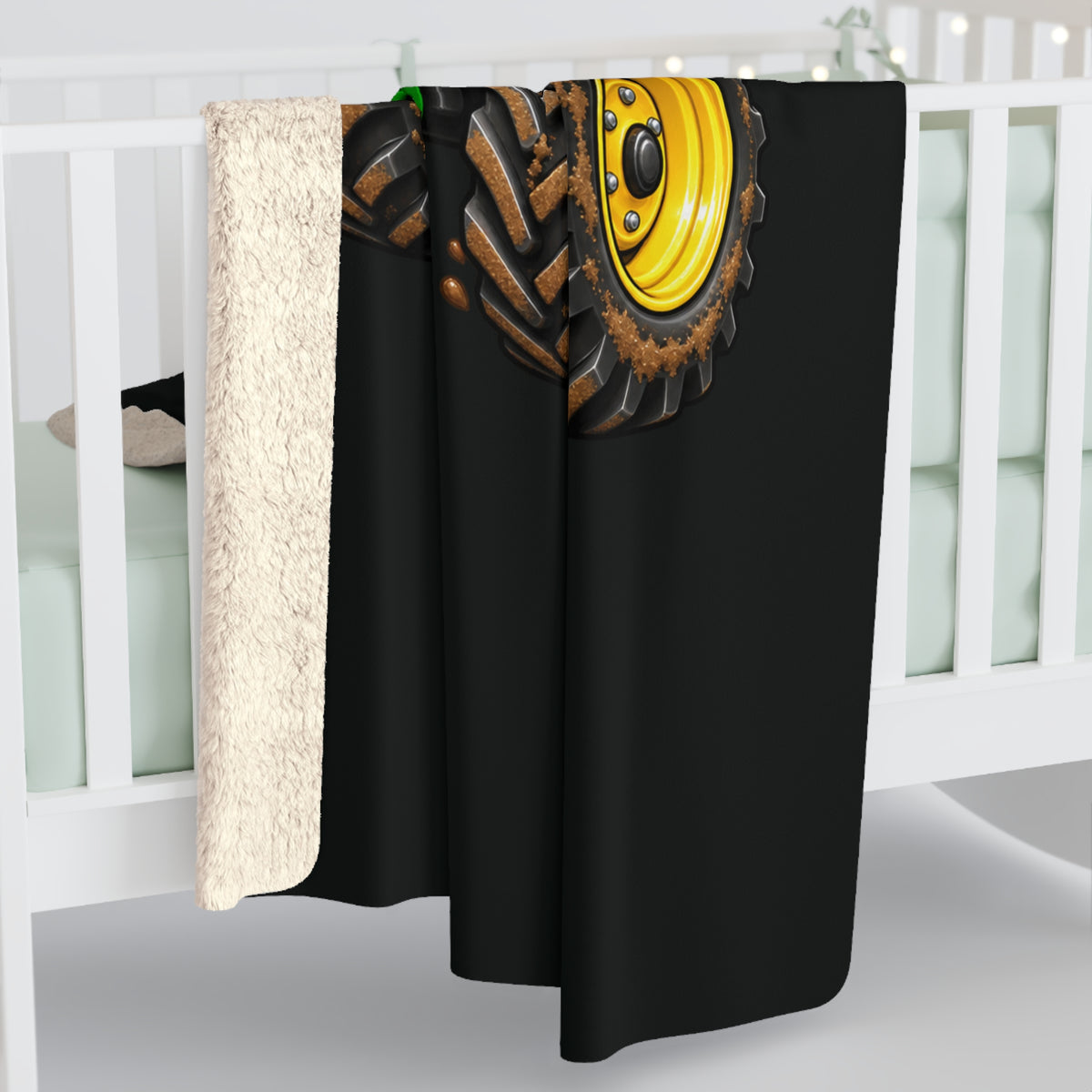 Tractor Sherpa Blanket – Cozy Farmhouse Throw for Kids & Adults