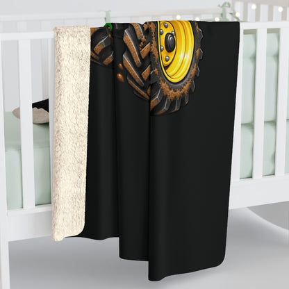 Tractor Sherpa Blanket – Cozy Farmhouse Throw for Kids & Adults