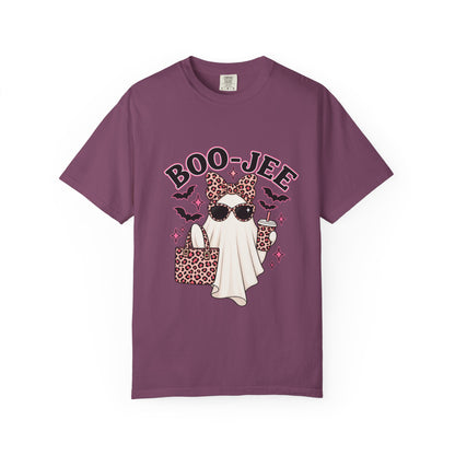 Boo-Jee Ghost Graphic T-Shirt — Leopard Print Halloween Tee
