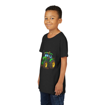 Kids Green Tractor T‑Shirt — Youth Farm Tractor Tee