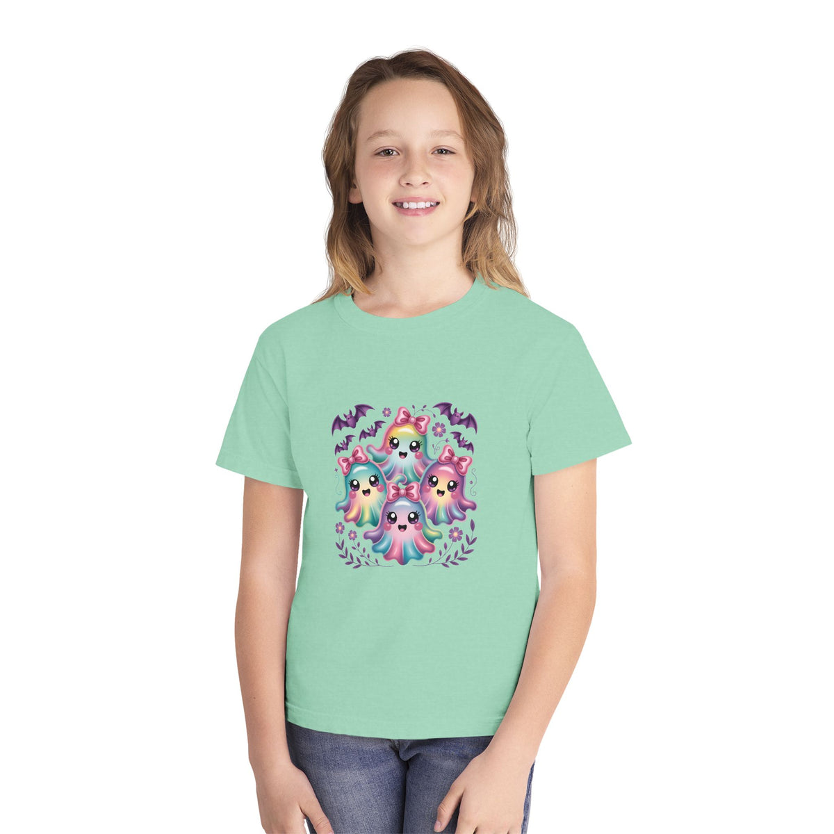 Cute Pastel Ghosts Halloween Youth Tee