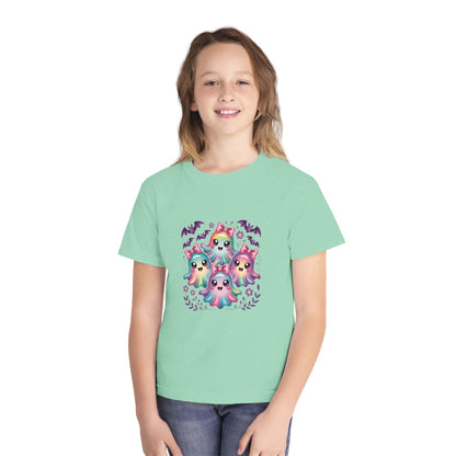 Cute Pastel Ghosts Halloween Youth Tee