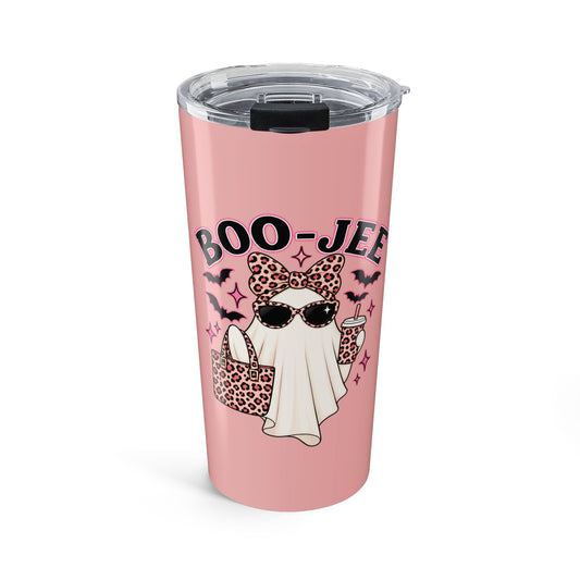 Boo-Jee 20oz Pink Leopard Ghost Tumbler — Cute Halloween Travel Mug