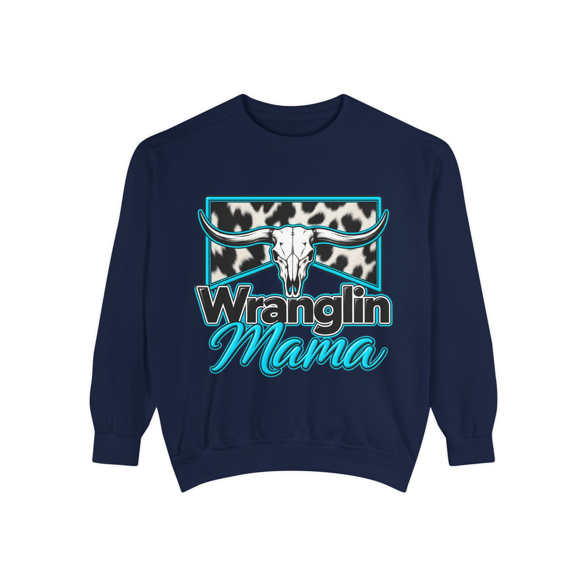 Wranglin' Mama Cow Skull Sweatshirt