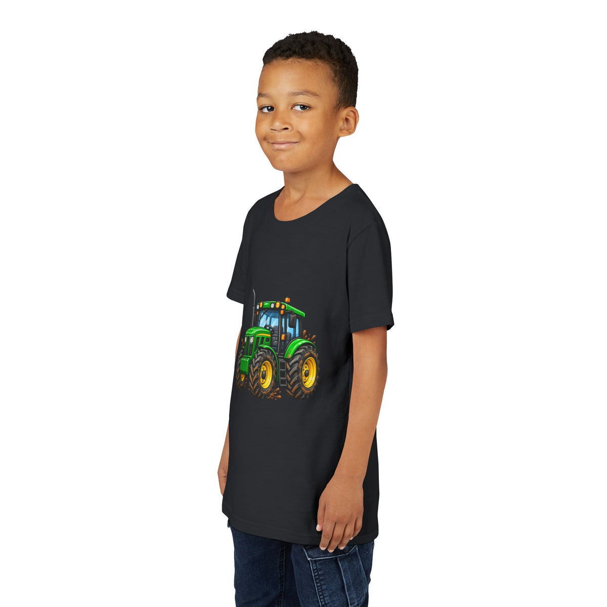 Kids Green Tractor T‑Shirt — Youth Farm Tractor Tee