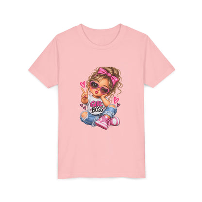 Girl Boss Youth Tee — Cute Cartoon Girl Graphic Shirt